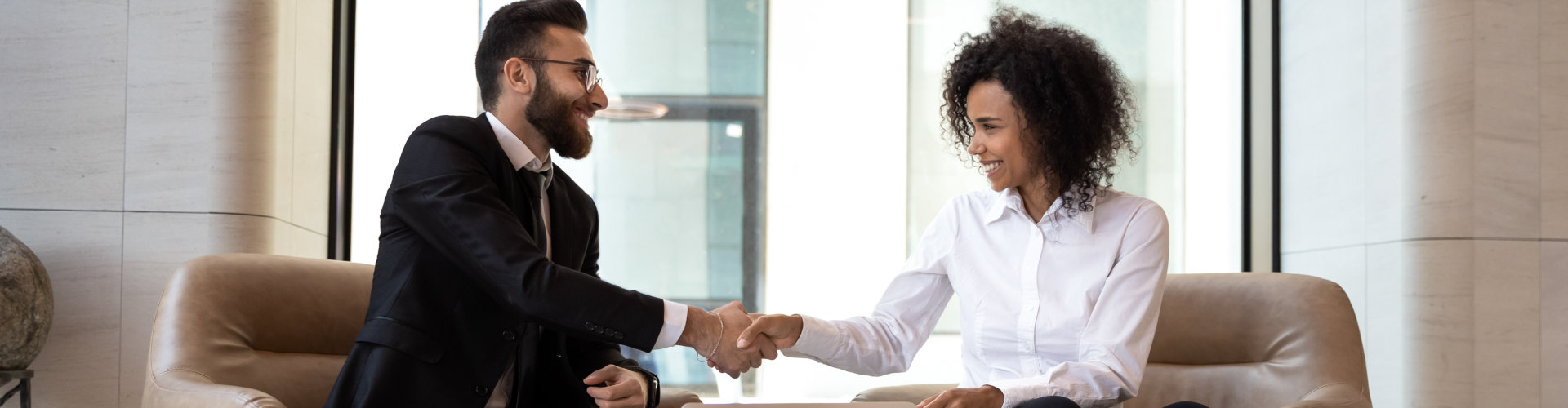 two person handshaking